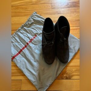 Prada Sport Suede Wedge Booties 6